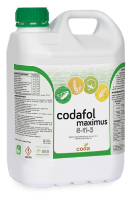 Кодафол Максимус 8:11:3 - обогатен с макро- и микроелементи, аминокиселини и природни стимуланти Кодафол Максимус 20 л